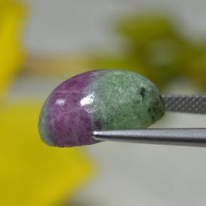 Rubí zoisita multicolor natural de 13,78 ct, corte óvalo, opaco