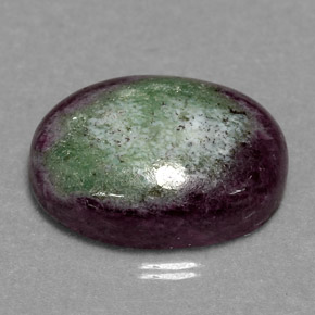 Rubí zoisita multicolor natural de 11,00 ct, corte óvalo, opaco