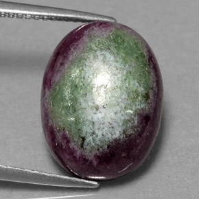 Rubí zoisita multicolor natural de 11,00 ct, corte óvalo, opaco