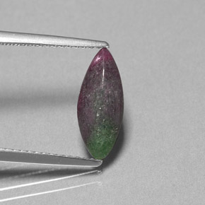 Rubí-Zoisita Multicolor natural de 1.68 ct, Marquesa, Opaco