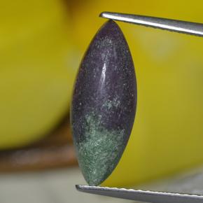 Rubí zoisita multicolor natural de 4,51 ct, marquesa, opaco