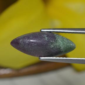Rubí zoisita multicolor natural de 4,51 ct, marquesa, opaco