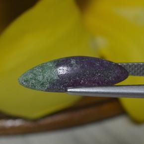 Rubí zoisita multicolor natural de 4,51 ct, marquesa, opaco