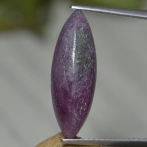Rubí zoisita multicolor natural de 6,54 ct, marquesa, opaco