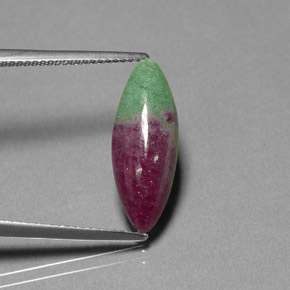 Rubí zoisita multicolor natural de 4,99 ct, marquesa, opaco