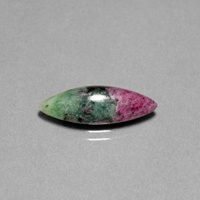 Rubí zoisita multicolor natural de 5,06 ct, marquesa, opaco