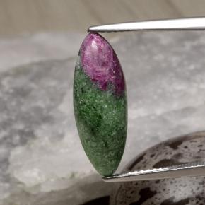 Rubí zoisita multicolor natural de 6,42 ct, marquesa, opaco