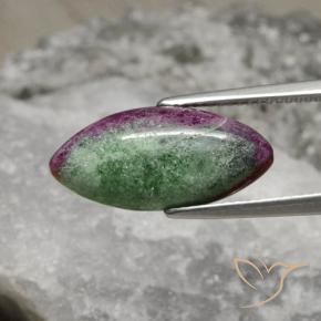 Rubí-Zoisita Multicolor natural de 8.94 ct, Marquesa, Opaco