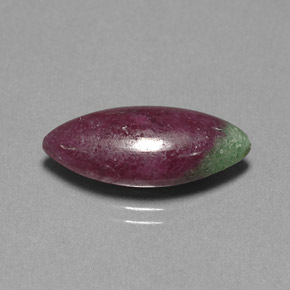 Rubí zoisita multicolor natural de 9,44 ct, marquesa, opaco