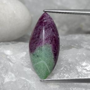 Rubí zoisita multicolor natural de 7,58 ct, marquesa, opaco