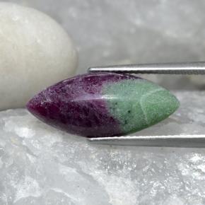 Rubí zoisita multicolor natural de 7,58 ct, marquesa, opaco