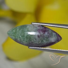Rubí-Zoisita Multicolor natural de 6.96 ct, Marquesa, Opaco