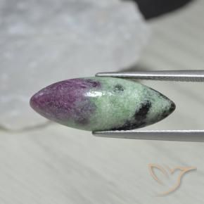 Rubí-Zoisita Multicolor natural de 9.58 ct, Marquesa, Opaco