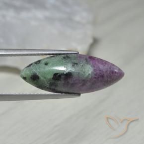 Rubí-Zoisita Multicolor natural de 10.01 ct, Marquesa, Opaco