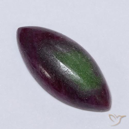 Rubí-Zoisita Multicolor natural de 11.04 ct, Marquesa, Opaco