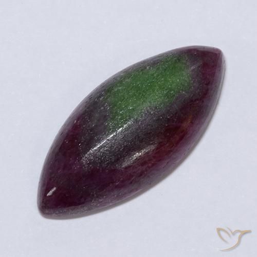 Rubí-Zoisita Multicolor natural de 11.04 ct, Marquesa, Opaco