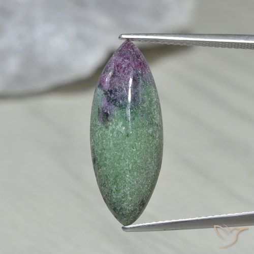 9.37ct Natural Multicolor Rubí-Zoisita, Marquesa, Opaco