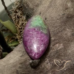 Rubí-Zoisita Multicolor natural de 12.11 ct, Marquesa, Opaco