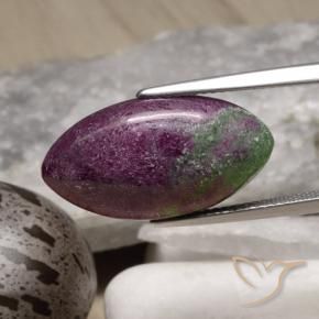 Rubí-Zoisita Multicolor natural de 14.59 ct, Marquesa, Opaco