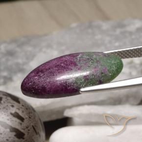 Rubí-Zoisita Multicolor natural de 14.59 ct, Marquesa, Opaco