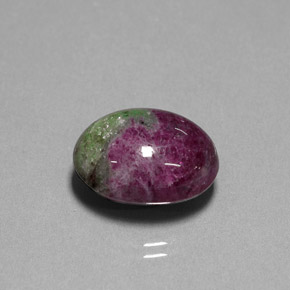 Rubí zoisita multicolor natural de 16,74 ct, corte óvalo, opaco
