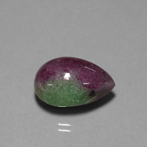 Rubí zoisita multicolor natural de 18,64 ct, en forma de pera, opaco