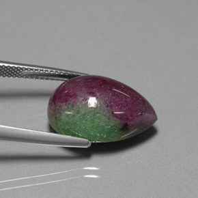 Rubí zoisita multicolor natural de 18,64 ct, en forma de pera, opaco