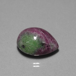 Rubí zoisita multicolor natural de 25,42 ct, en forma de pera, opaco