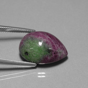 Rubí zoisita multicolor natural de 25,42 ct, en forma de pera, opaco