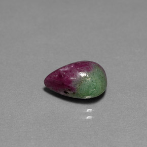 Rubí zoisita multicolor natural de 5,18 ct, en forma de pera, opaco