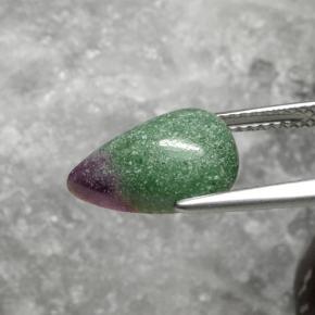 Rubí zoisita multicolor natural de 5,62 ct, en forma de pera, opaco