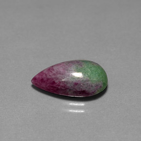 Rubí zoisita multicolor natural de 6,11 ct, en forma de pera, opaco