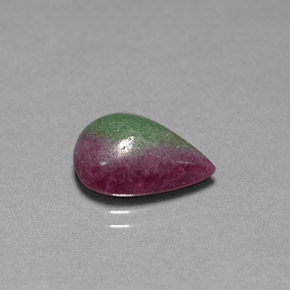Rubí zoisita multicolor natural de 6,24 ct, en forma de pera, opaco