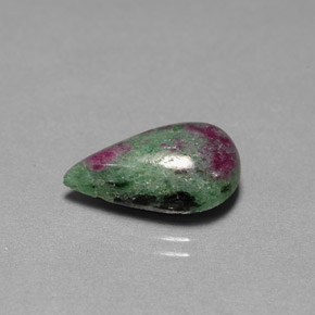 Rubí zoisita multicolor natural de 6,78 ct, en forma de pera, opaco