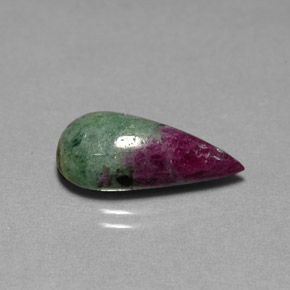 Rubí zoisita multicolor natural de 6,99 ct, en forma de pera, opaco