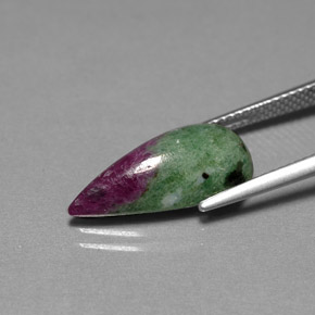 Rubí zoisita multicolor natural de 6,99 ct, en forma de pera, opaco