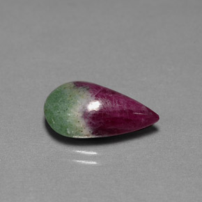 Rubí zoisita multicolor natural de 7,01 ct, en forma de pera, opaco