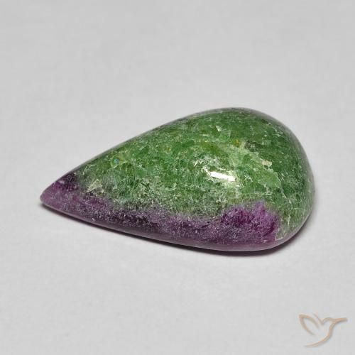 Rubí-Zoisita Multicolor natural de 8.22 ct, En forma de pera, Opaco