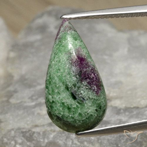 8.25ct Natural Multicolor Rubí-Zoisita, En forma de pera, Opaco