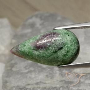 Rubí-Zoisita Multicolor natural de 8.25 ct, En forma de pera, Opaco