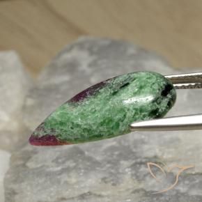 Rubí-Zoisita Multicolor natural de 8.25 ct, En forma de pera, Opaco