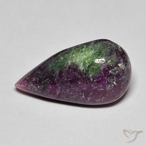 9.25ct Natural Multicolor Rubí-Zoisita, En forma de pera, Opaco