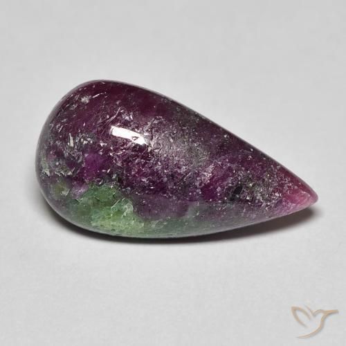 Rubí-Zoisita Multicolor natural de 9.25 ct, En forma de pera, Opaco