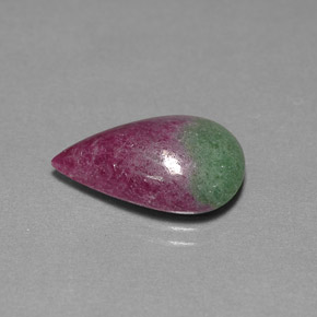 Rubí zoisita multicolor natural de 9,30 ct, en forma de pera, opaco