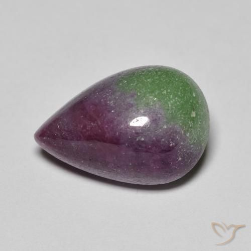 Rubí zoisita multicolor natural de 9,67 ct, en forma de pera, opaco