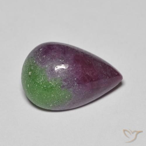 Rubí zoisita multicolor natural de 9,67 ct, en forma de pera, opaco
