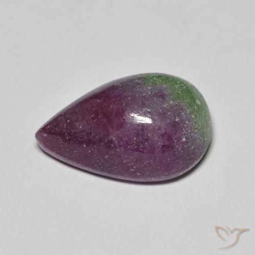 Rubí zoisita multicolor natural de 9,67 ct, en forma de pera, opaco