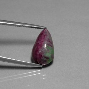 Rubí zoisita multicolor natural de 11,05 ct, en forma de pera, opaco