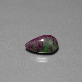 Rubí zoisita multicolor natural de 11,05 ct, en forma de pera, opaco