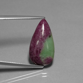 Rubí zoisita multicolor natural de 12,16 ct, en forma de pera, opaco